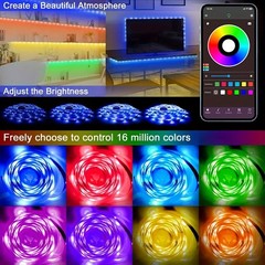 100Ft LED RGB Strip Lights Music Sync 5050 Room Light with Remote Control Decor