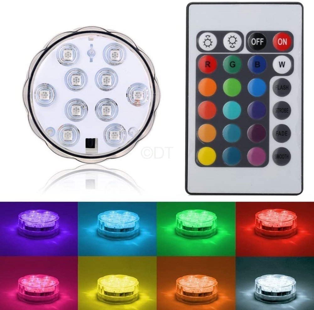 Discount Trends Submersible RGB LED Color Changing Waterproof Underwater Light