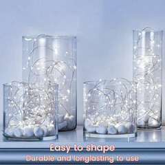 24/12X 20 LEDs 6.6ft Battery Operated Mini Copper Wire String Fairy Lights Decor
