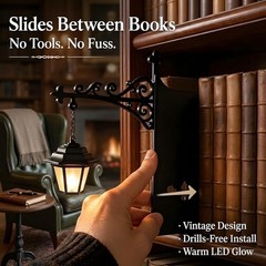 Mini Hanging Bookshelf Lantern Warm LED, Library Book Light for Book Lovers