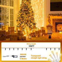 100FT Warm White LED String Lights 300 Waterproof Fairy Lights Indoor Outdoor