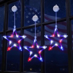 3 Pack Battery Operated 4th of July String Lights – Red White Blue Indoor Decor