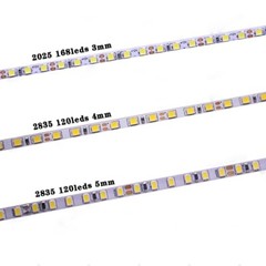 3mm 4mm 5mm Narrow Width LED Strip Light 2025 2835 168/120LEDs/M Rope Light 12V