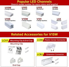 8Pack White Plastic Corner Connector for V1SW LED Channel LC08