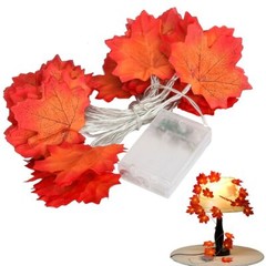 9.8FT Fall Thanksgiving Maple Leaves 30 LED Light Lamp Garland Festival Decor US