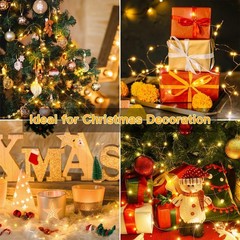 4 Pack Warm White 20 Ft 60 LED Fairy Lights Battery Operated