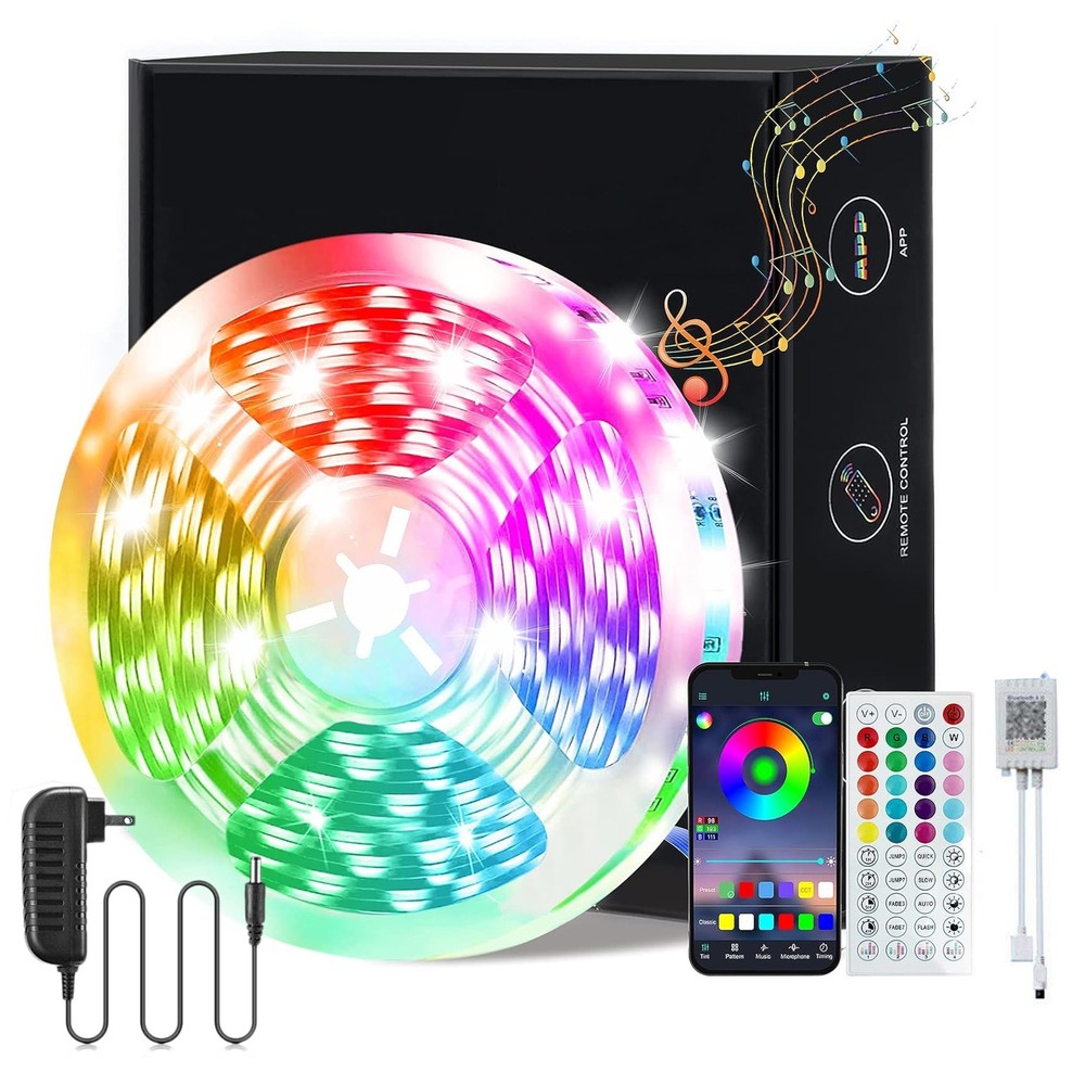 5M-30M 5050 SMD Music Sync RGB LED Strip Fairy Lights with APP & Remote Control