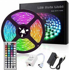 5M RGB 5050 Waterproof LED Strip light SMD 44 Key Remote 12V US Power Full Kit