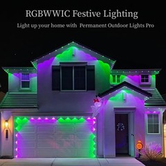 50/100/150FT Smart Permanent Outdoor LED Eaves Lights IC+RGB APP/Remote Control