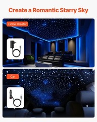 450 pcs 9.8 ft LED Twinkle Light Kit Fiber Optic Star Ceiling Roof