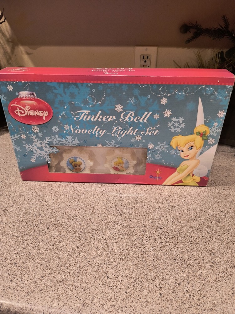 NIB Disney Tinkerbell 10!String Lights Set Vintage Star Shape Plug in 11.5 ft