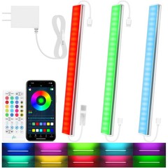 RGB Under Cabinet Lights Kit – Smart App & Remote Control, Dimmable LED Bar for