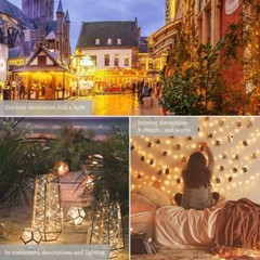 Color LEDs Solar Operated Mini Copper Wire String Fairy Lights Xmas Party Decora