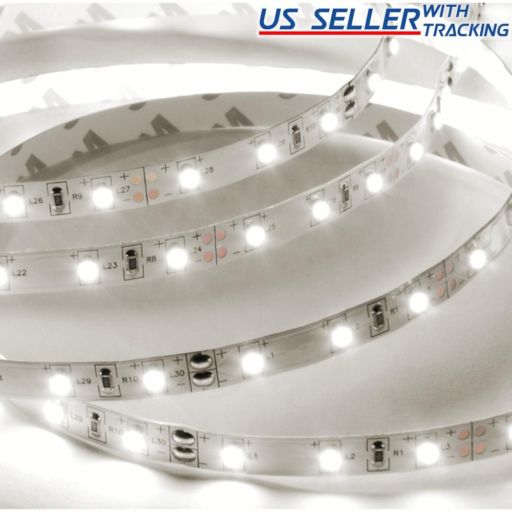 33FT Flexible LED Strip Light w/ Power Supply, Natural White 4000K, SMD 2835 24V