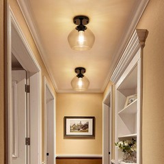 Beslowe Modern Semi Flush Mount Ceiling Light Clear Glass Shade Industrial