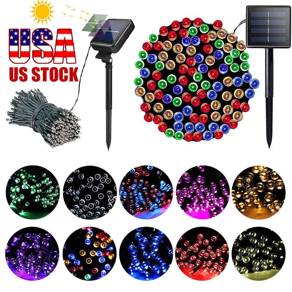 Outdoor Solar String Lights Waterproof LED Christmas Lights Xma Party Decor Tree