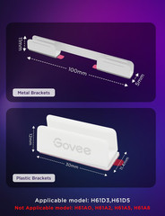 Govee RGBIC Neon Rope Light Plastic and Metal Mounting Brackets for Neon Lights