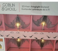 Goblin & Ghoul 20′ String Light Garland Black Bats Indoor Halloween Decoration