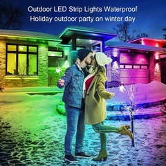300Ft Outdoor Waterproof LED Strip Lights RGB with Bluetooth App, Remote & Music