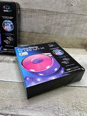 LOT OF 2 Tzumi Aura LED 2-pack 14 ft. ColorStrip Light Kit, Clear