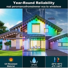 Permanent Outdoor Lights,200FT RGB Eave Light,IP67 Waterproof Lighting for House