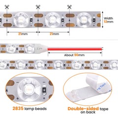 Diffuse Reflection LED Light DC 24V High Brightness Lens Flexible LED Strip