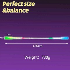 LED Poi LED Staff, Length 47.51 Inches, Stunning Light – Glow Staff Spinning Fun