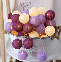 10/20 LED Cotton Ball LED String Lights Fairy Garland Decoration
