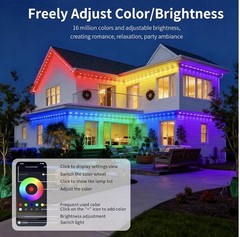 iHomey 50ft Smart RGB Outdoor Eaves Lights 30 LED Waterproof NEW