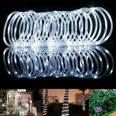 Solar Tube Rope Lights Outdoor Garden Waterproof String Light Lamp 100 LED 32FT