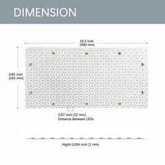 4-Pack LED Backlight Sheet 24V 36W 6000K White, 19.3X9.6 inches Each Unit, Di…