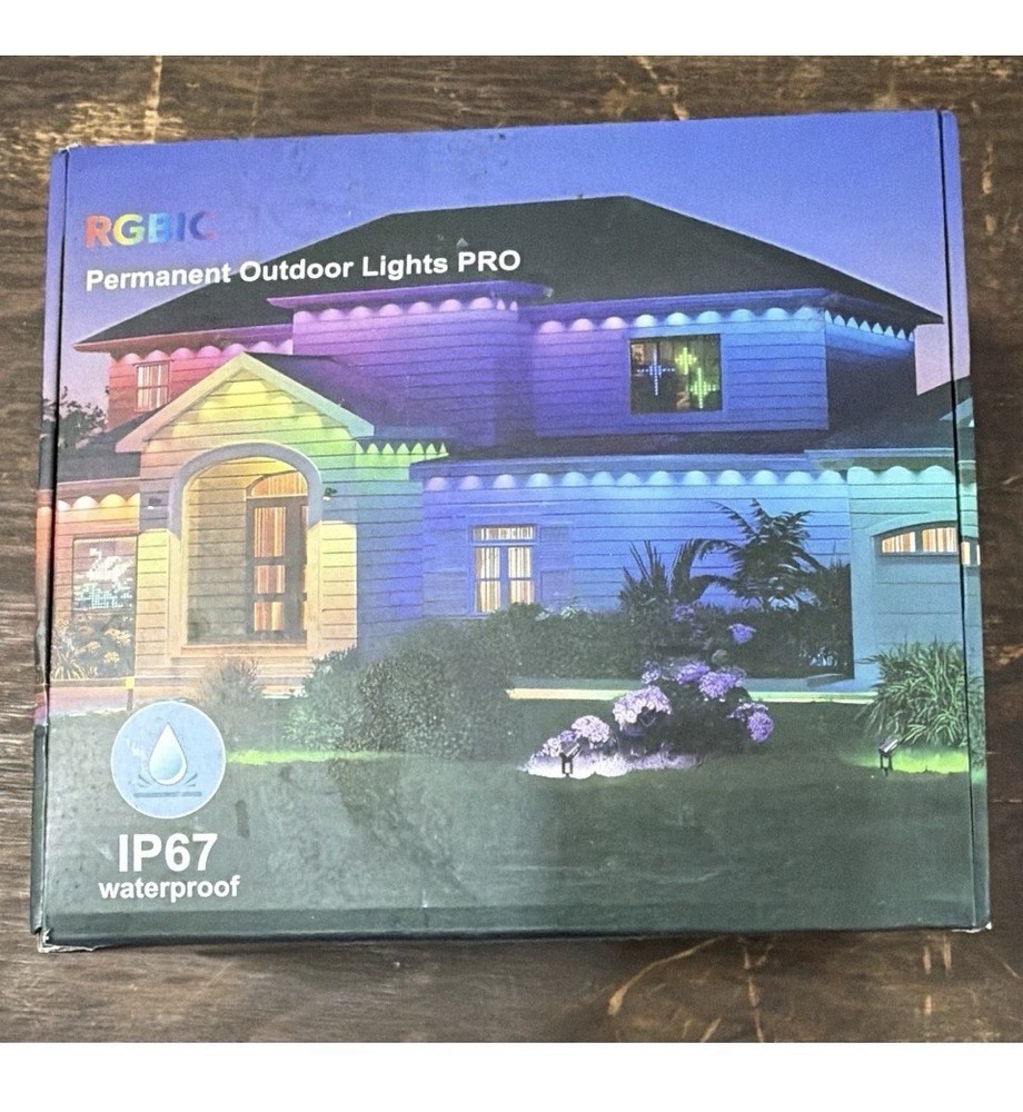 Permanent RGBIC LED Outdoor String Lights IP67 Waterproof 24V App OPEN BOX