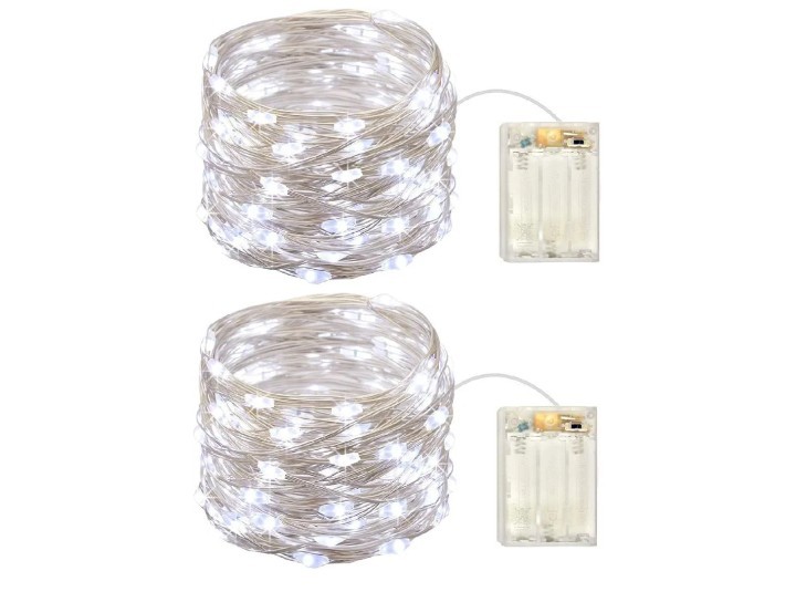 Pack 2 Battery Operated Mini Lights,Indoor Led Fairy Light with Timer 6Hours B37