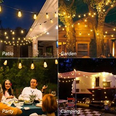 100FT Commercial Grade Outdoor LED String Lights High Voltage Waterproof 2700K