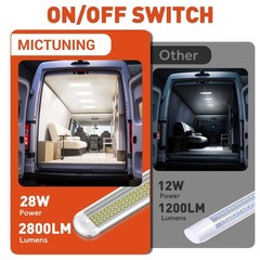 4pcs 12V LED Interior Light Bar 120Leds 2800LM 28W DC 12 Volt Led Strip Lights