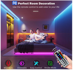 Led Lights for Bedroom 100 Ft (2 Rolls of 50Ft) Music Sync Color Changing RGB Le