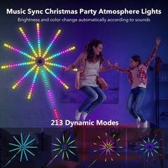 RGB Firework LED Strip Lights, Music Sync with APP Remote Control, USB Powered