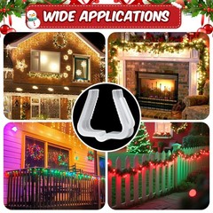 Hydream 100Pcs Christmas Light Clips Hooks,Outdoor Roof Hangers Fascia Boards…