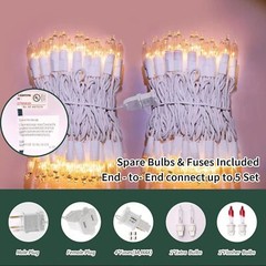 Superbright Extendable Clear White Wire Christmas Lights Decoration 100lights 19