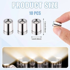 10pcs LED Mini Lights, Small Led Lights for Dollhouse Silver Plastic Battery Inc