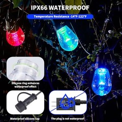 CAWWS Outdoor String Lights 50FT, Outdoor Lights for Patio with 20 50ft