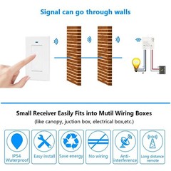 Wireless Lights Switch Kit, No WiFi Required, No in-Wall Wiring Needed Remote…