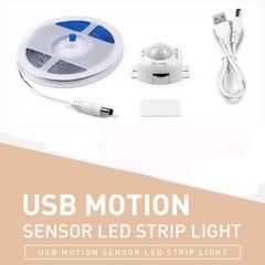 USB Motion Sensor LED Strip Lights For Bedroom Stair Cabinet Night Light Decor