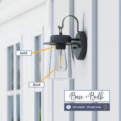Prominence Home Ruttland Matte Black Industrial Wet Rated Outdoor Wall Sconce