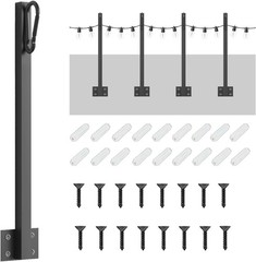 4 Pack String Light Poles,Hanging Light Poles for Outdoor String Lights, Meta…