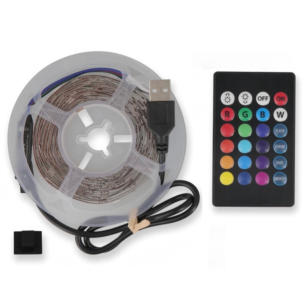5V USB 10-25FT Lights Strip for Bedroom, Desk, Indoor Room with 24Key Remote