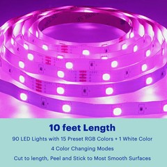 PACK of 6 Multicolor LED Light Strip with Remote Control 10′