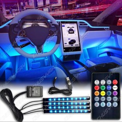 Car RGB 36 LED Light Strip Interior Atmosphere Neon Lamp Remote Control For Cars