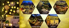 50 LED Solar String Lights Patio Party Yard Garden Wedding Waterproof Outdoor