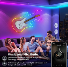Led Neon Rope Lights Control with App/Remote,Flexible Led Rope Light,Multip mode